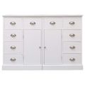 vidaXL Komoda s 10 zásuvkami biela 113x30x79 cm drevená