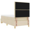 vidaXL Posteľ s pružinovým rámom s vankúšom Krémová 200 x 90 cm látka