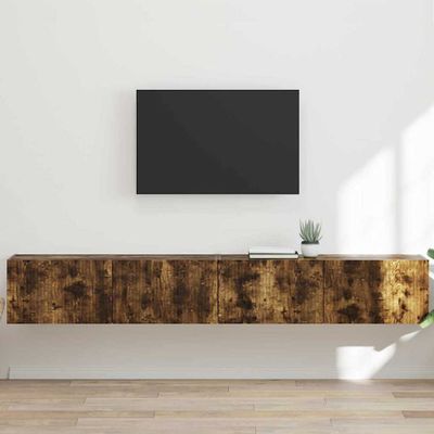 vidaXL TV nástenná skriňa Nástenný 2 pcs Dymová dub 98 x 31 x 29,5 cm