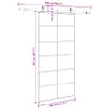 vidaXL Posuvné dvere s kovaním čierne 102x205 cm ESG sklo