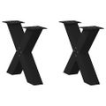vidaXL Nohy konferenčného stolíka v tvare X, 2 ks, čierne, 50 x (42-43) cm, oceľové