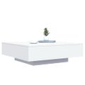 vidaXL Konferenčný stolík s LED svetlami biely 100x100x31 cm