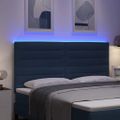 vidaXL LED hlavová doska Modrá látka
