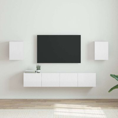 vidaXL TV nástenná skriňa Nástenný 2 pcs Lesklá biela 30 x 31 x 40 cm