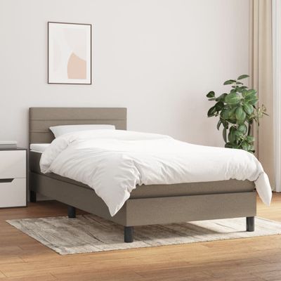 vidaXL Posteľný rám boxsping s matracom sivohnedý 80x200 cm látka