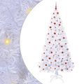 vidaXL Umelý vianočný stromček s 300 LED-i Biela 240 cm PVC a oceľ