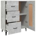 vidaXL Komoda betónovo sivá 69,5x34x90 cm spracované drevo
