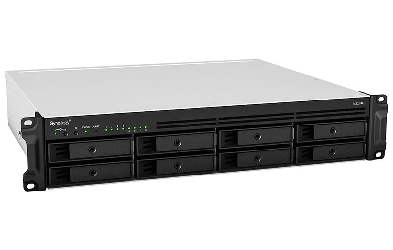 Synology RS1221RP+ Rack Station Sítové úložište NAS, 8x 2,5"/3,5" SATA III, quad-core 2,2GHz, 4GB DDR4, 4x GLAN, 2x USB 3.0, 1x eSATA, 1x PCIe, 2U