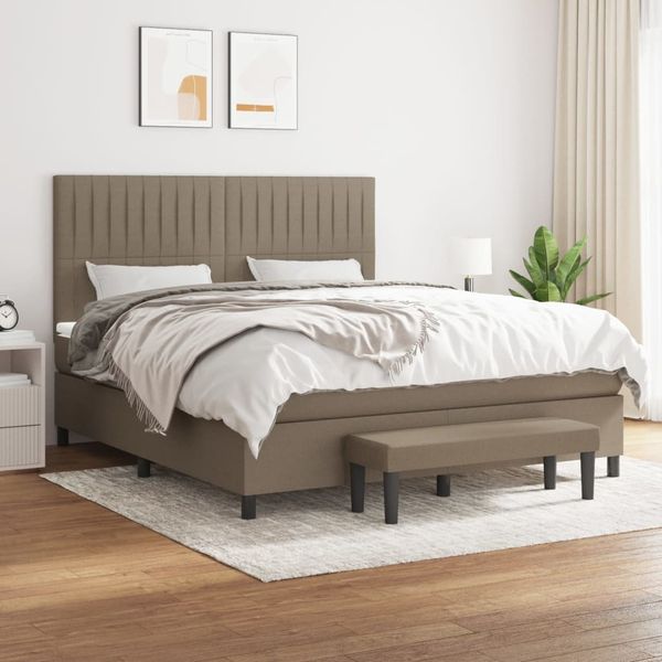 vidaXL Posteľný rám boxspring s matracom sivohned 160x200 cm látka