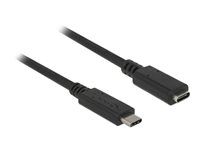 Predlžovací USB kábel - USB-C (M) do USB-C (F) - USB 3.1 Gen 1 - 3 A - 2 m - čierna