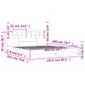 vidaXL Posteľný rám s čelom biely 200x200 cm kompozitné drevo