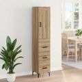 vidaXL Highboard Remeselný dub 34,5 x 34 x 180 cm Kompozitné drevo