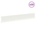 vidaXL Obrubník trávnika 30 ks 102 x 15 x 4 cm Oceľ Biela