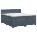 vidaXL Posteľ boxspring s matracom Tmavosivá 140 x 200 cm Zamat