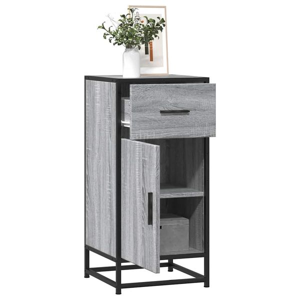 vidaXL Komoda sivá sonoma 35,5x35x76 cm kompozitné drevo a kov