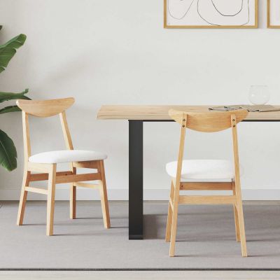 vidaXL Jedálenské stoličky 2 pcs Prírodná 42 x 47,5 x 81 cm