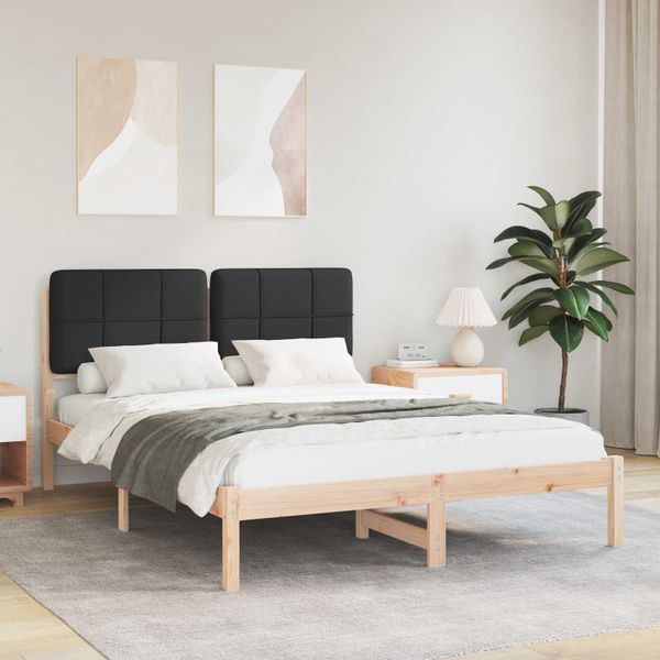 vidaXL Rám postele s čalúneným čelom Čierna 160 x 200 cm