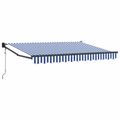 vidaXL Sklopná markíza Modrá a biela 3 x 2 m Polyester a kov