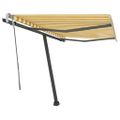 vidaXL Voľne stojaca ručne zaťahovacia markíza 300x250 cm žlto-biela