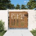 vidaXL Záhradná brána 85x100 cm, corten oceľ, bambusový dizajn
