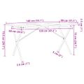 vidaXL Jedálenský stolík v tvare X 140x80x75,5 cm borovica a oceľ