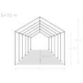 vidaXL Skladovací stan, PE 5x10 m, biely