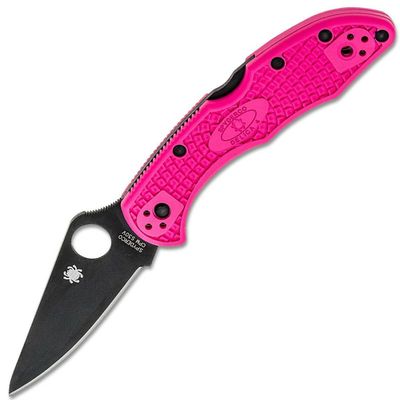 Spyderco C11FPPNS30VBK Delica 4 Lightweight Black-Pink vreckový nôž 7,4 cm, čierna, ružová, FRN