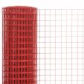 vidaXL Drôtené pletivo, oceľ potiahnutá PVC 25x1 m, červené