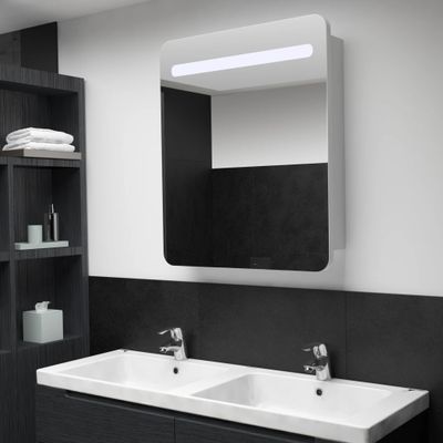 vidaXL LED kúpeľňová zrkadlová skrinka 68x9x80 cm