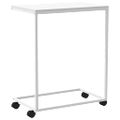 vidaXL Príručný stolík a kolieska biely 55x35x70 cm spracované drevo