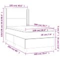 vidaXL Posteľ boxsping s matracom a LED zelená 100x200 cm látka