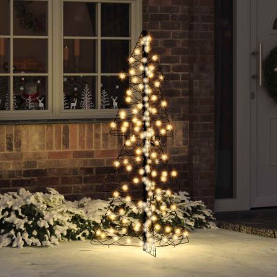 vidaXL Vianočný stromček s 160 LED-i Teplá biela 150 cm Ratan