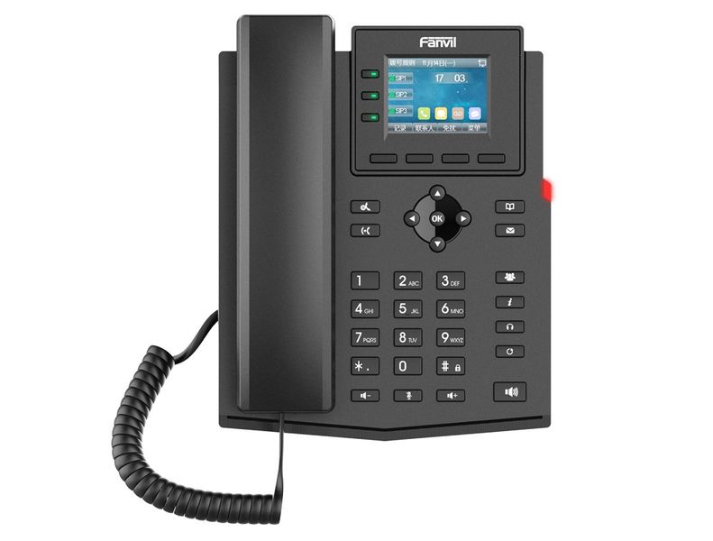 Fanvil X303-2, dvojvodičový IP telefón, 4 SIP účty, 2,4'' farebný displej, 3DSS