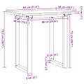 vidaXL Jedálenský stolík v tvare O 80x50x75,5 cm borovica a oceľ