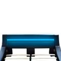 vidaXL Posteľ s matracom, LED, čierna, umelá koža 180x200 cm