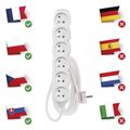 Predlžovací kábel EMOS P0613R / 3 m / 6 zásuviek / biely / PVC / 1,5 mm2