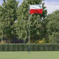 vidaXL Vlajka Poľska a tyč 6,08 m hliník