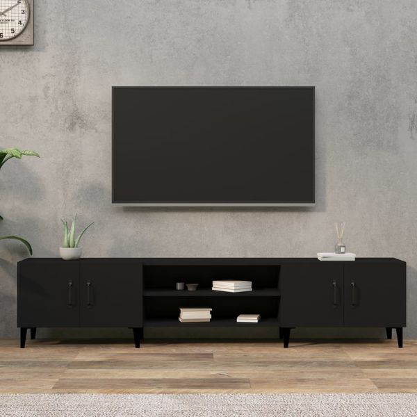 vidaXL TV skrinka čierna 180x31,5x40 cm kompozitné drevo