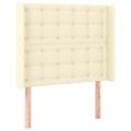 vidaXL Čelo postele so záhybmi krémové 103x16x118/128 cm umelá koža