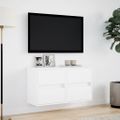 vidaXL TV nástenné skrinky s LED svetlami 2 ks biele 41x31x45 cm