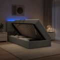vidaXL LED úložná posteľ s matracom Svetlosivá 90 x 200 cm Látka
