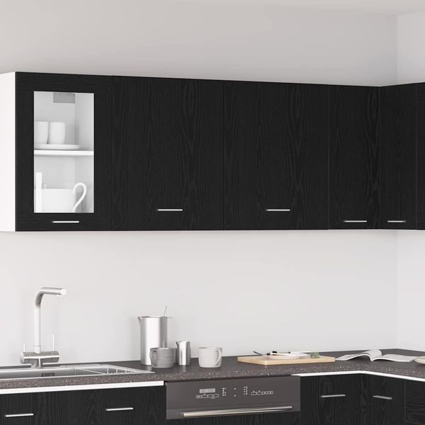 vidaXL Závesná skrinka Nástenný Lyon 2 pcs Čierny dub 50 x 31 x 60 cm