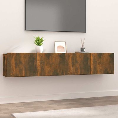 vidaXL TV stolíky 2 ks dymový dub 80x30x30 cm spracované drevo