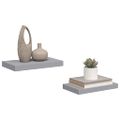 vidaXL Plávajúce nástenné police 2 ks, sivé 40x23,5x3,8 cm, MDF