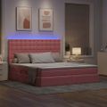 vidaXL LED úložná posteľ s matracom Ružová 160 x 200 cm Zamat