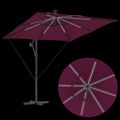 vidaXL Slnečník Bordeaux červená 249 x 249 x 250 cm Polyester a hliník