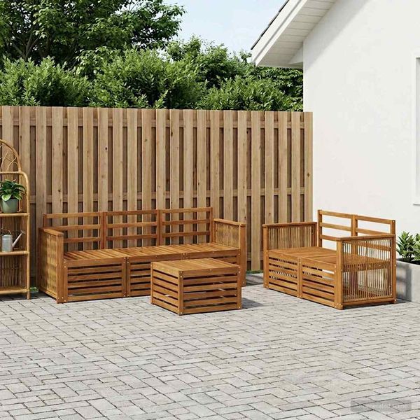 vidaXL Súpravy pohoviek 6 pcs Pevné akáciové drevo