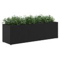 vidaXL Kvetináč s kolieskami 3 nádoby čierny 105x30x32 cm polyratan