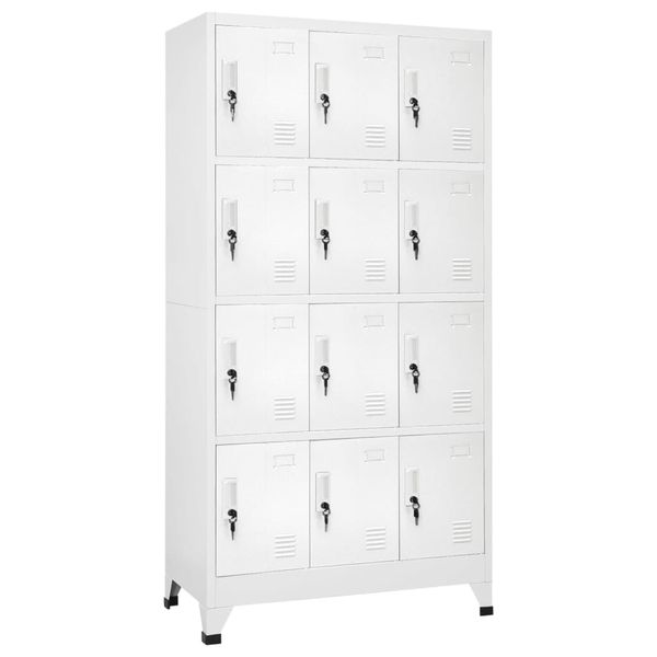 vidaXL Oceľová šatňová skrinka s 12 priehradkami, 90x45x180 cm