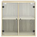 vidaXL Bočná skrinka so sklenenými dvierkami dub sonoma 68x37x68,5 cm